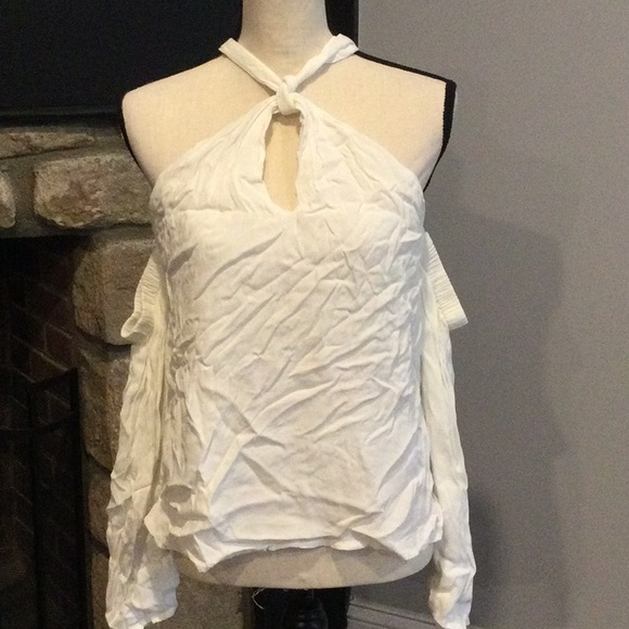 MINKPINK Tops - MinkPink Halter Top With Off Shoulder Sleeves